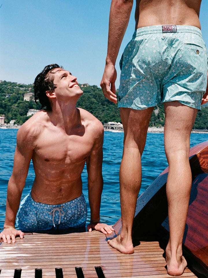 Costume mare Comfort Light con stampa conchiglie tropicali