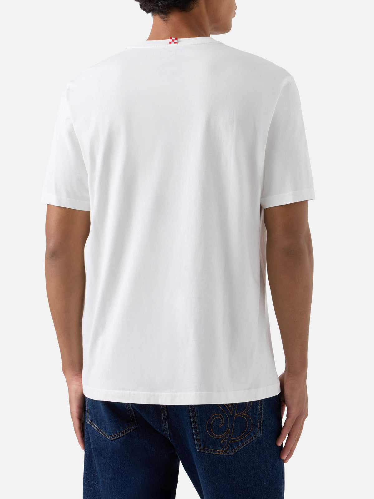 T-shirt Connor blanc avec poche plaquée Amica Chips
