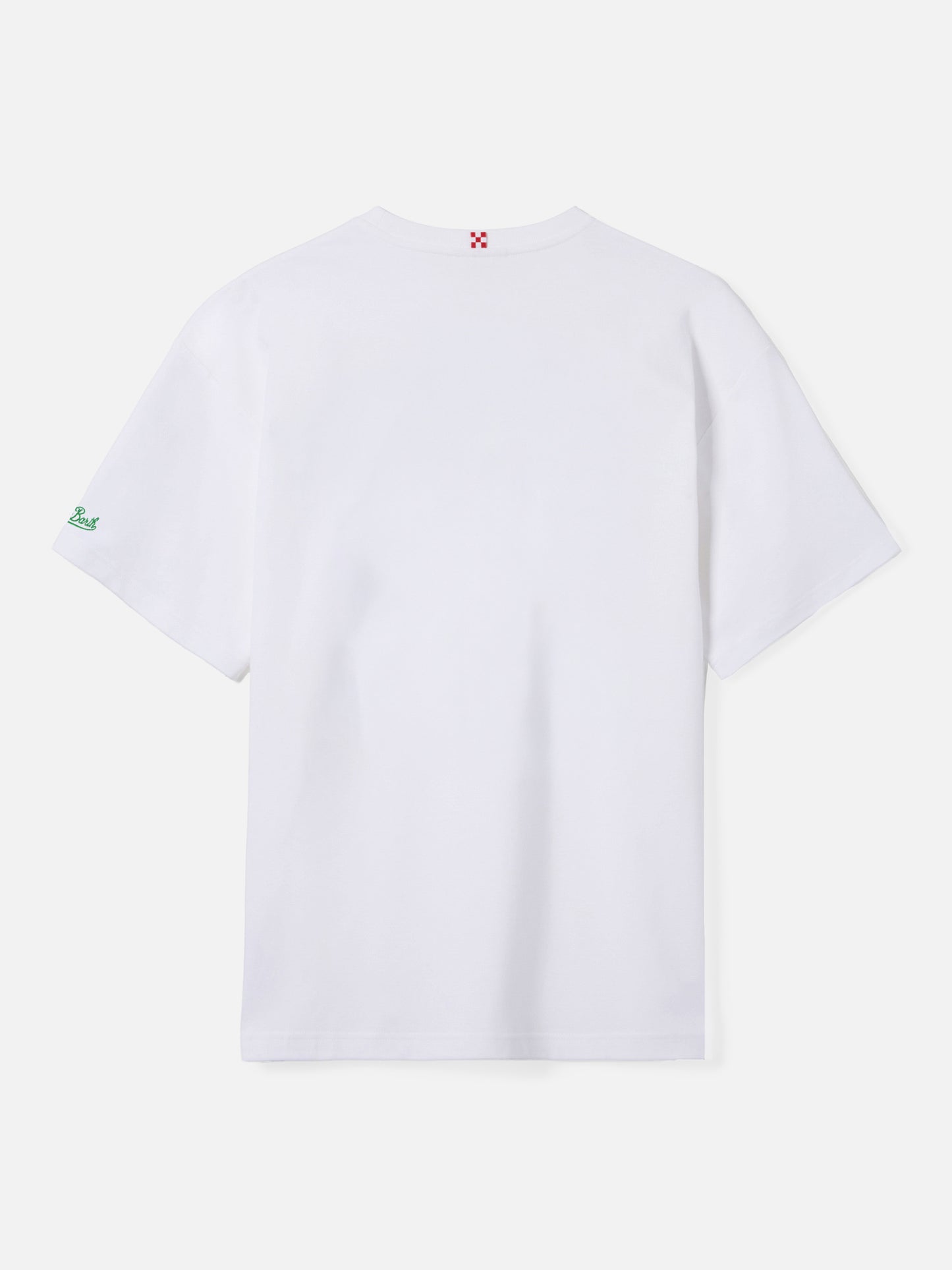 Connor cotton T-shirt in white with Va tutto al contrario pocket embroidery