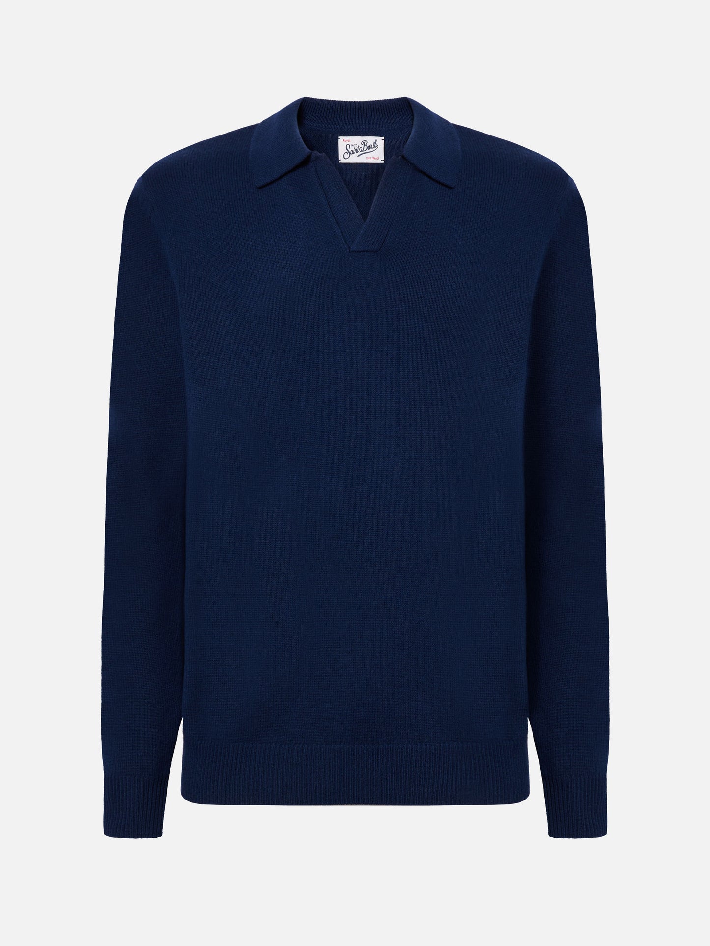 Polo in maglia Covent in pura lana blu navy