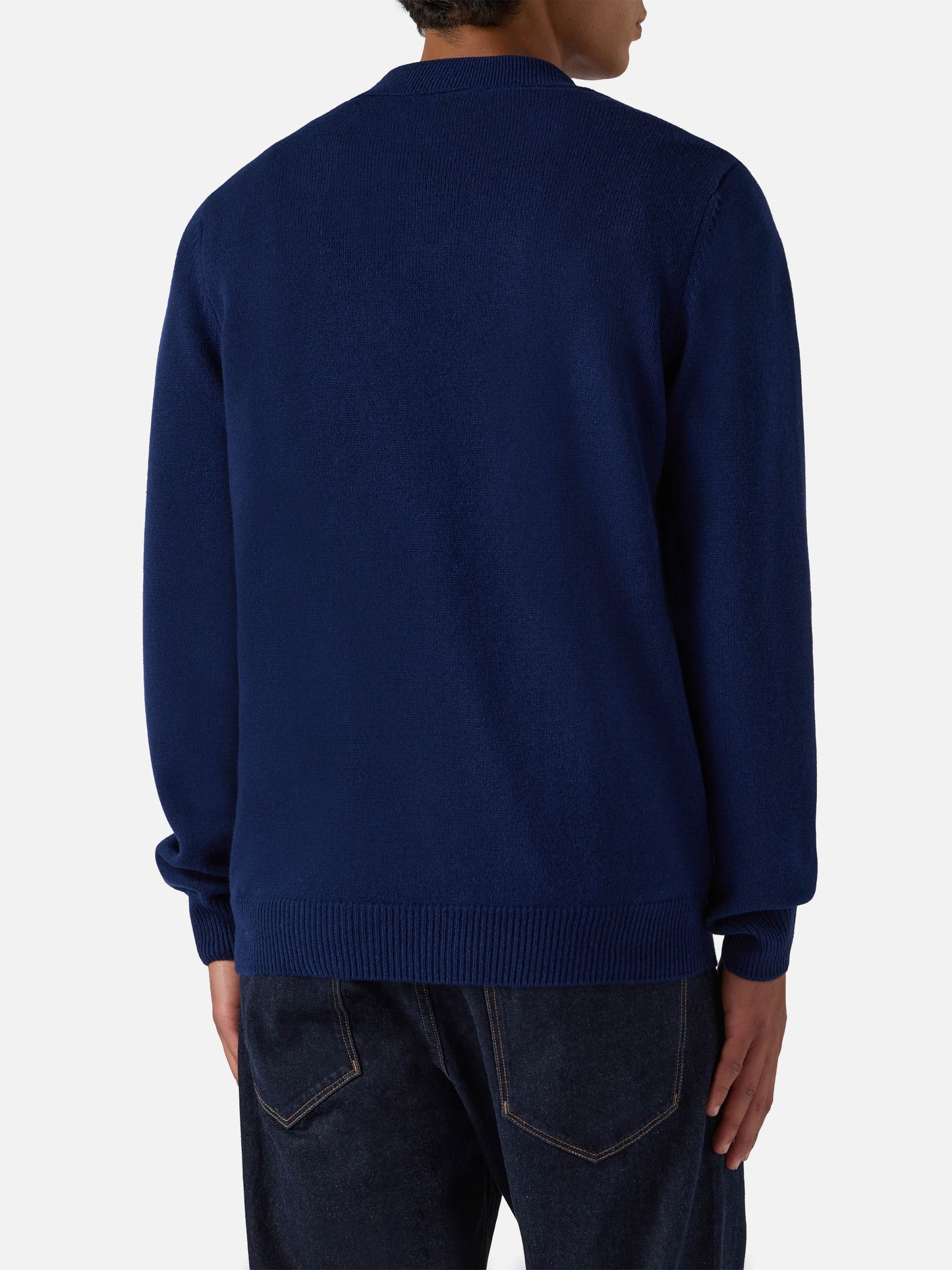 Polo in maglia Covent in pura lana blu navy