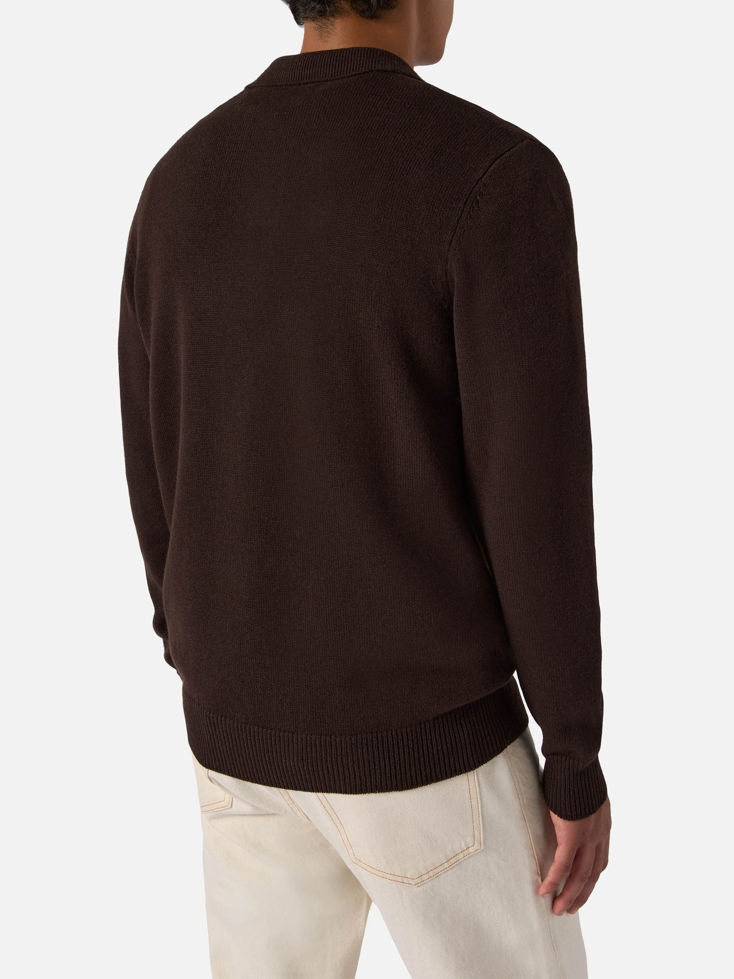 Brown pure-wool knit polo Covent