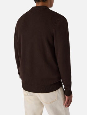 Brown pure-wool knit polo Covent