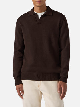 Brown pure-wool knit polo Covent