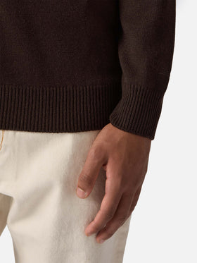 Brown pure-wool knit polo Covent