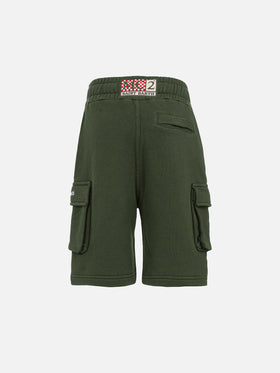 Boy military green cargo short pants Cargy - MC2 Saint Barth