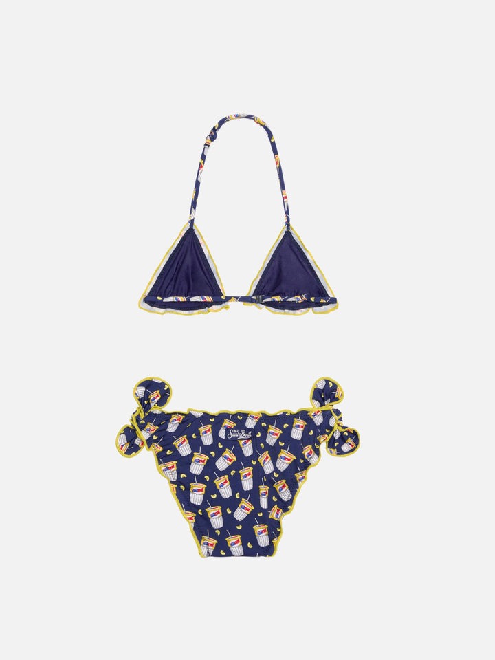 Bikini da bambina a triangolo con stampa Estathé | Edizione speciale Estathé®