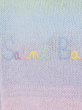 Girl multicolor striped crewneck sweater Danya - MC2 Saint Barth