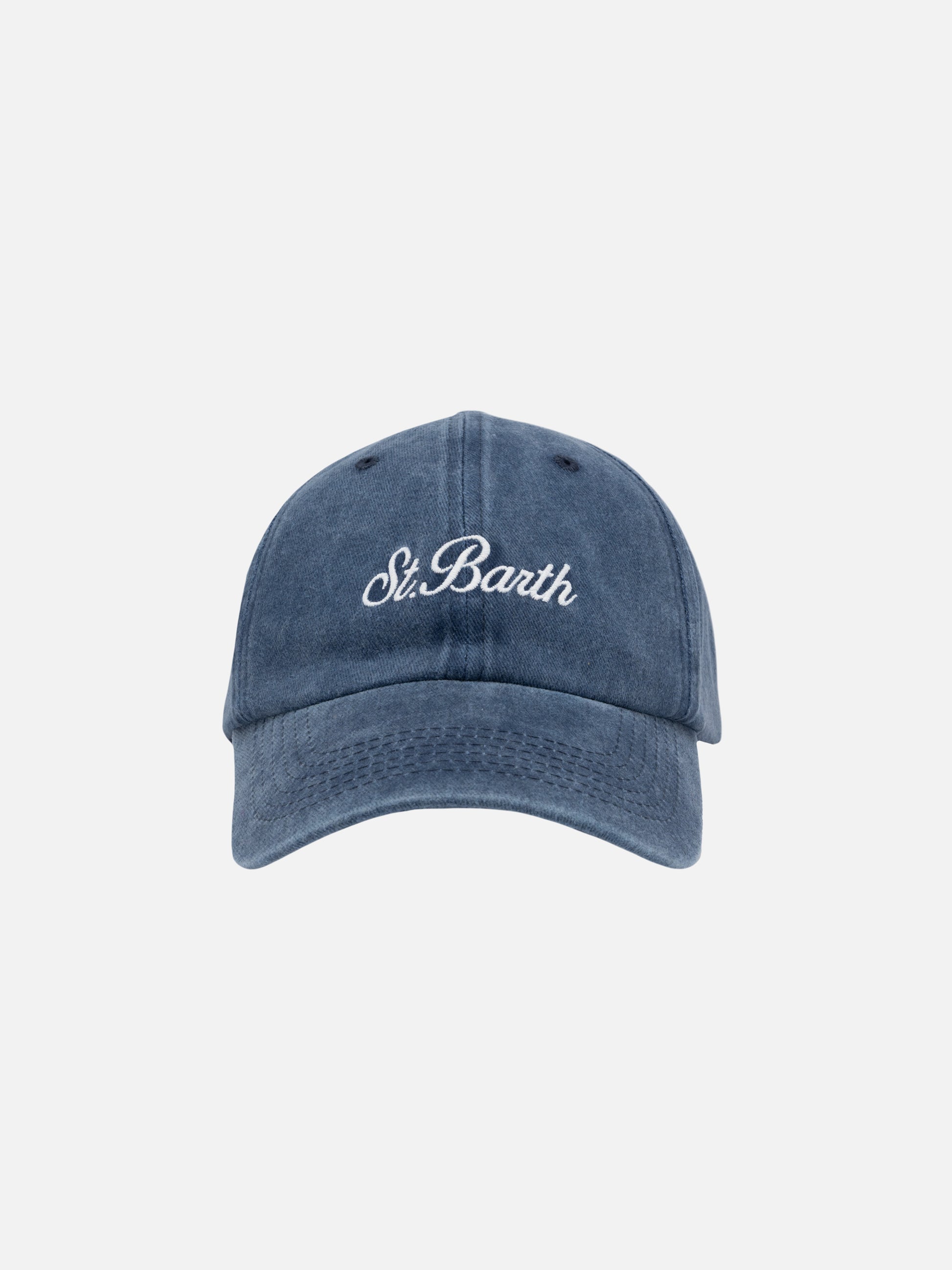Davis navy blue denim Ball Cap with St. Barth embroidery - MC2 Saint Barth
