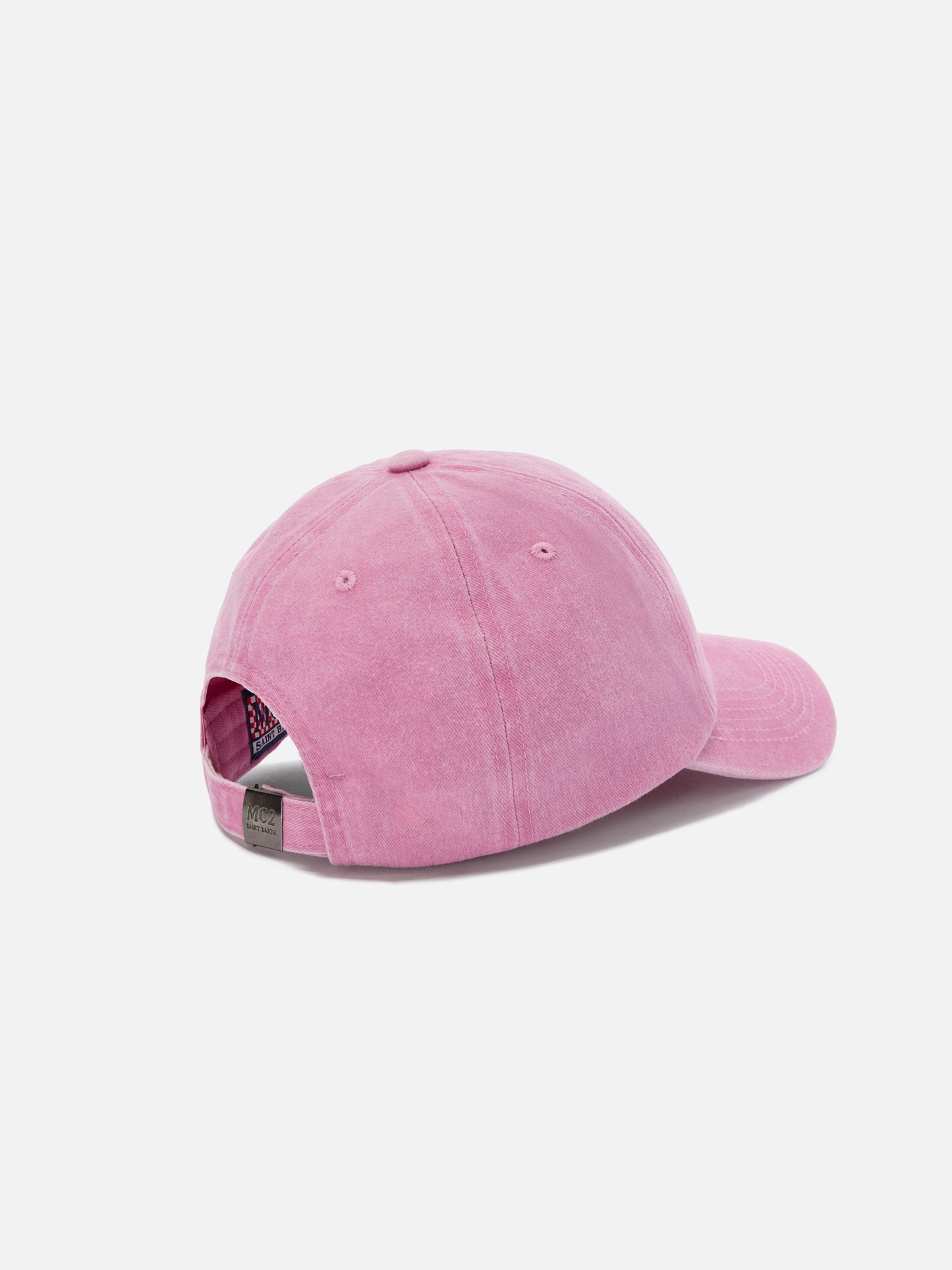 Davis light pink cotton baseball cap with embroidered logo