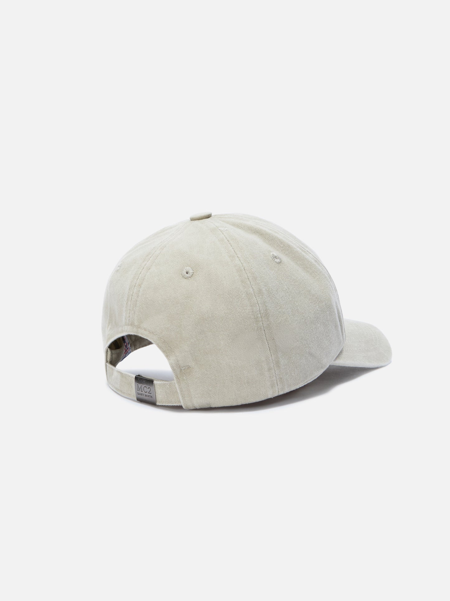 Davis beige cotton baseball cap with embroidered logo