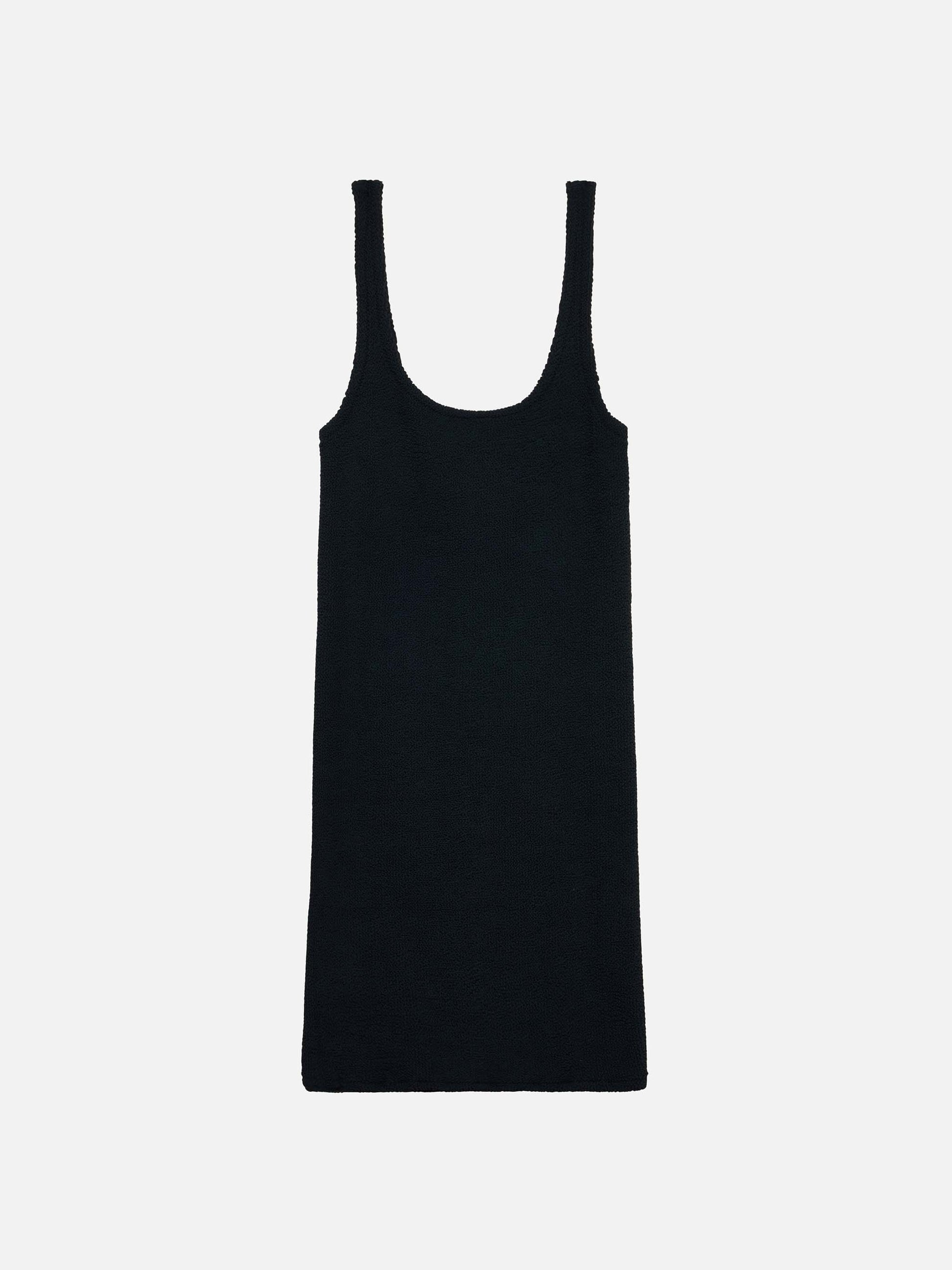 Deana Black Crinkle Tank Dress - MC2 Saint Barth
