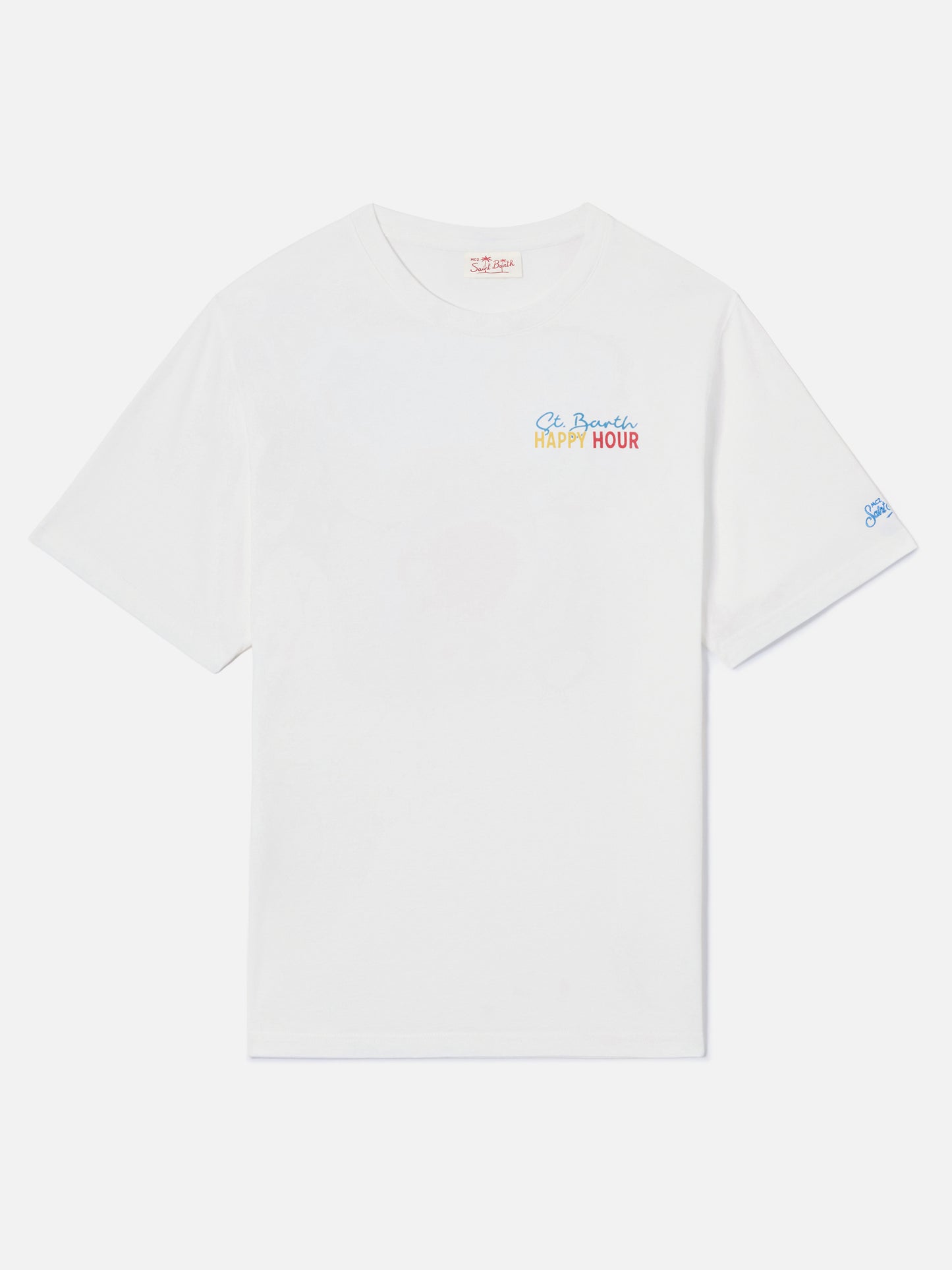 Delmar t-shirt with St. Barth Happy Hour print and maxi graphic on the back