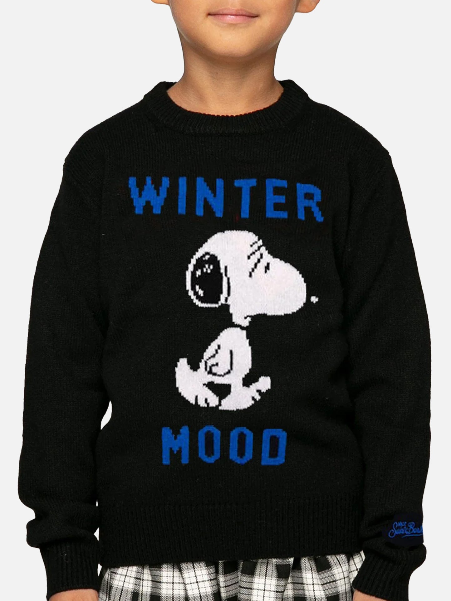 Maglione da bambino Snoopy Winter mood blu navy - Edizione speciale