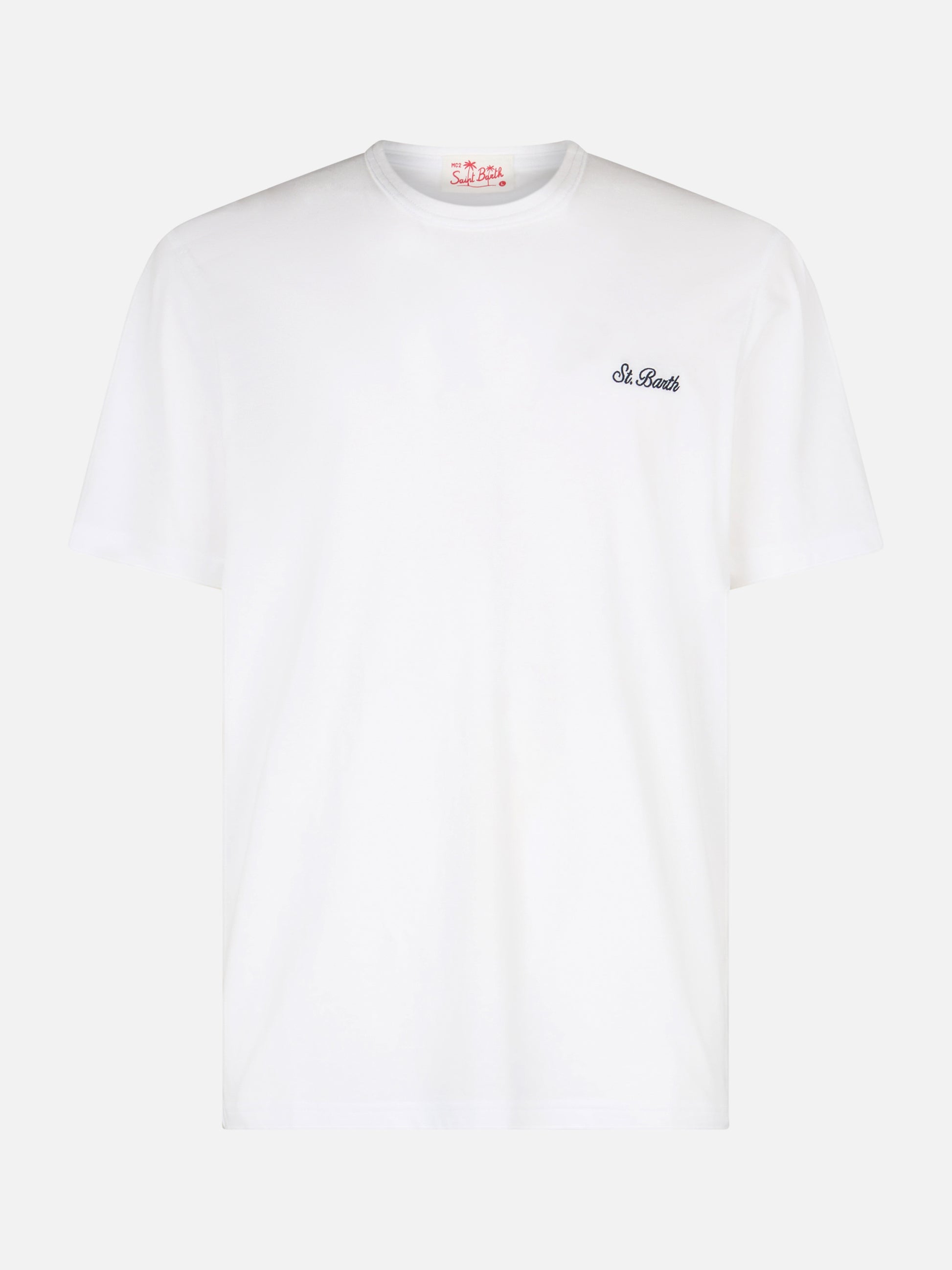 Man white cotton jersey t-shirt Dover with St. Barth embroidery - MC2 Saint Barth