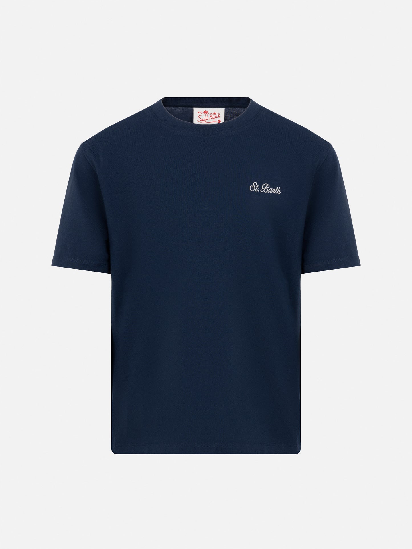 Navy blue cotton jersey t-shirt Dover with St. Barth embroidery