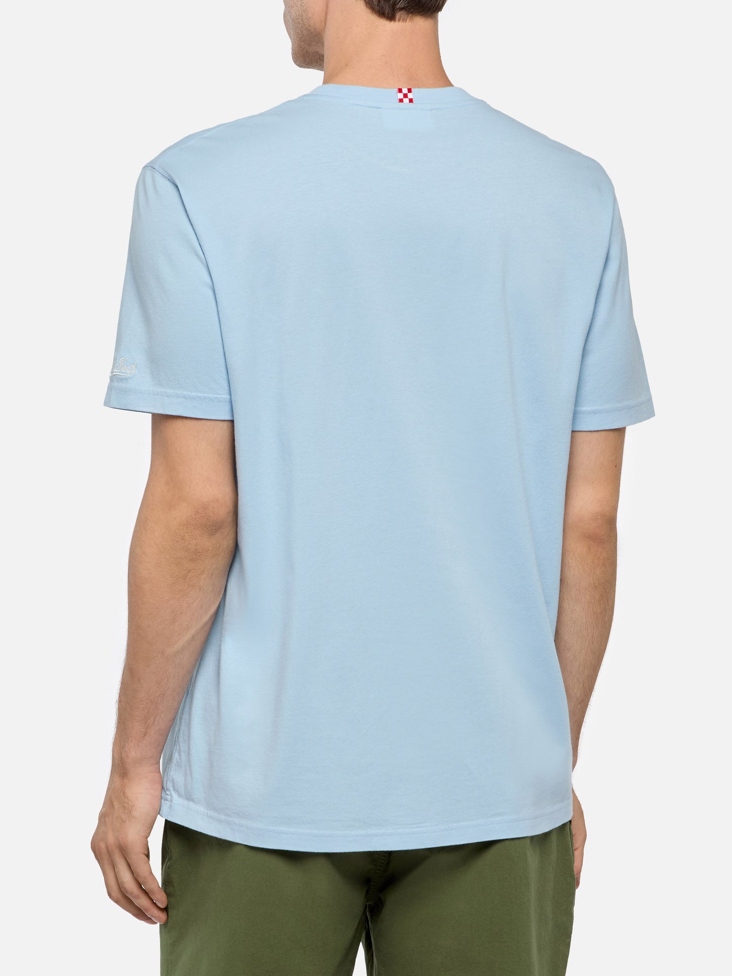 Light blue cotton jersey t-shirt Dover with St. Barth embroidery - MC2 Saint Barth