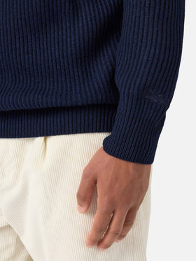 Polo in maglia Downing in pura lana blu notte