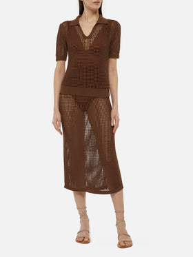 Darline brown crochet midi skirt - MC2 Saint Barth