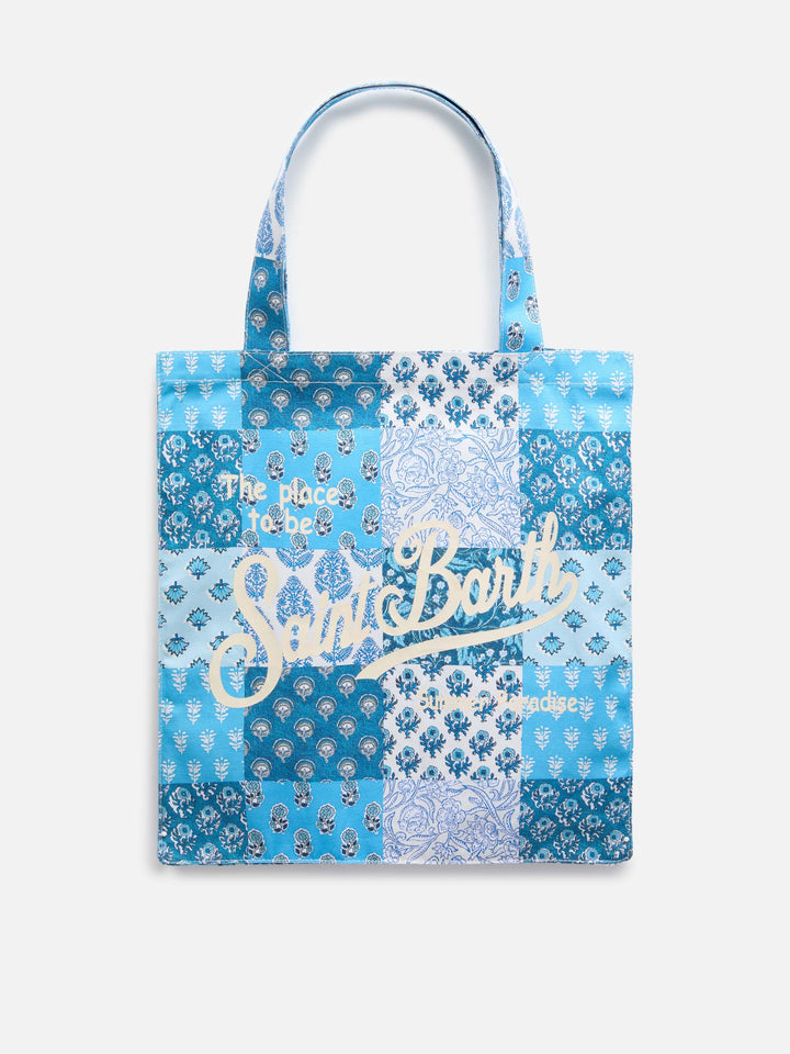 Essential flat cotton flower Bag with Saint Barth logo - MC2 Saint Barth