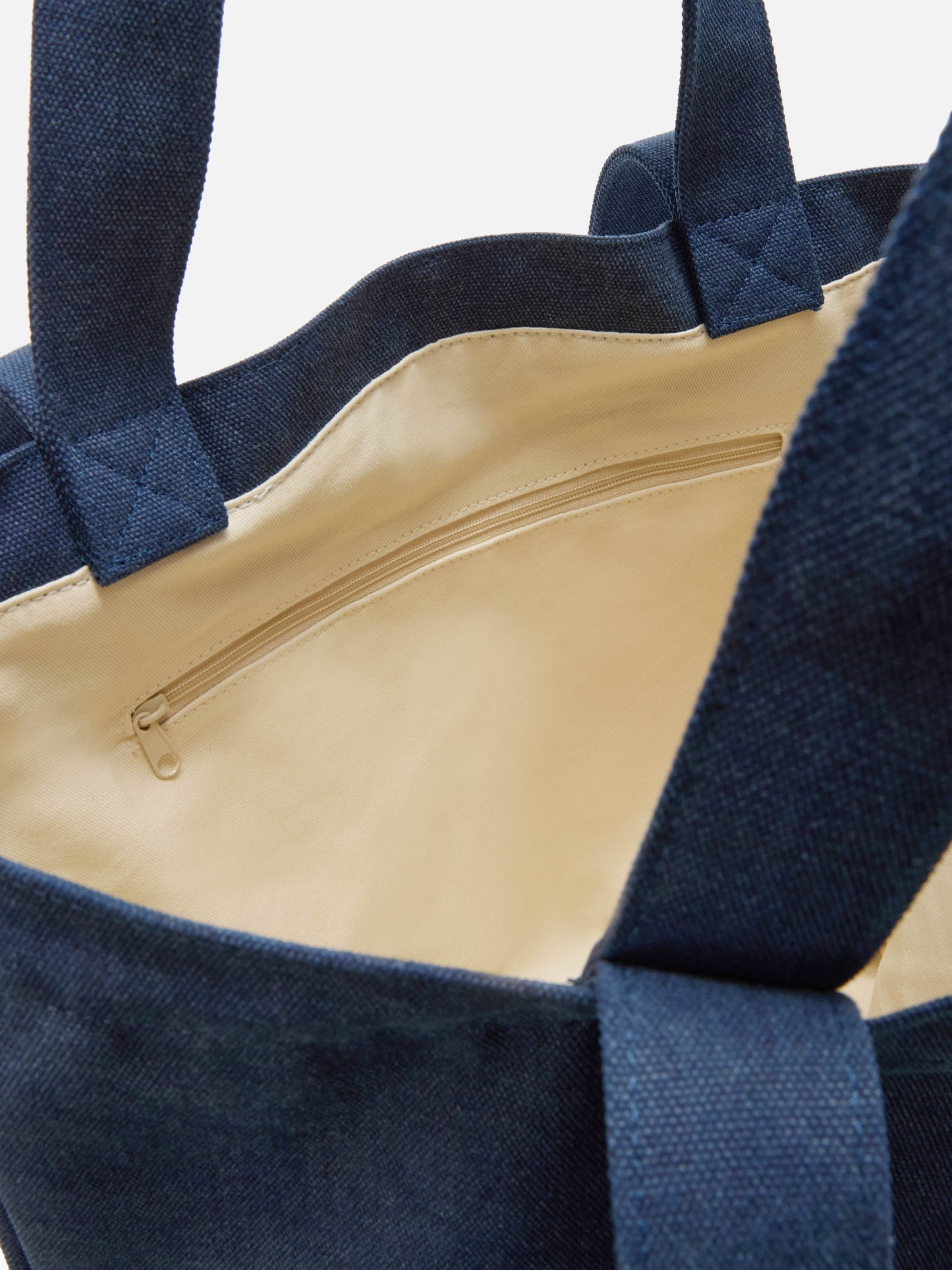 Borsa tote Essential Beach in cotone blu navy con logo ricamato