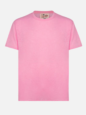Bubble pink linen jersey t-shirt Ecstasea - MC2 Saint Barth