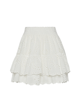 Eivissa ruffled mini skirt in white Sangallo lace - MC2 Saint Barth