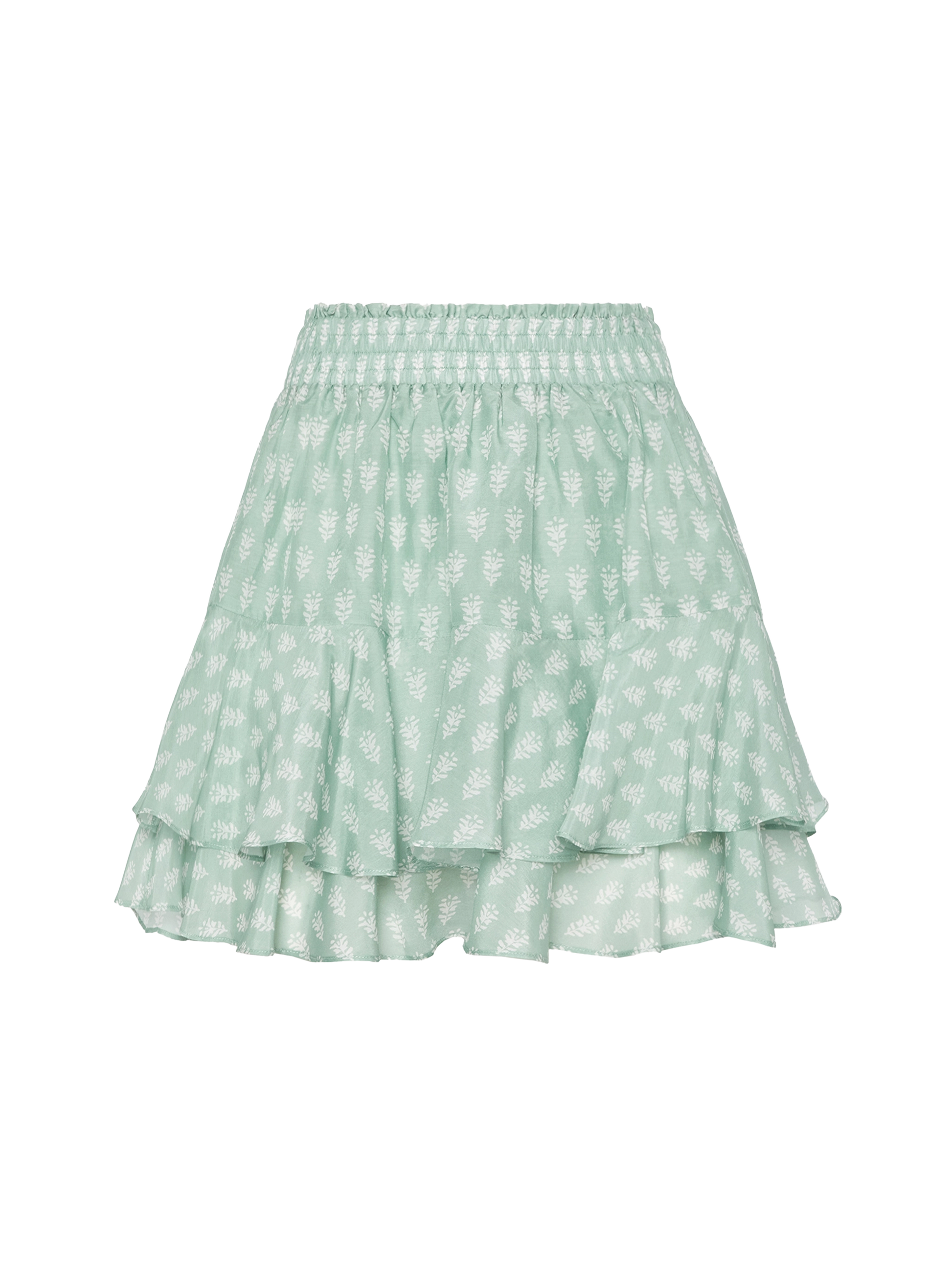 Eivissa ruffled mini skirt in silk voile with flower print - MC2 Saint Barth