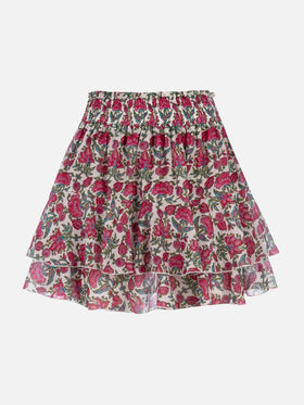 Woman silk voile ruffled mini skirt Eivissa - MC2 Saint Barth