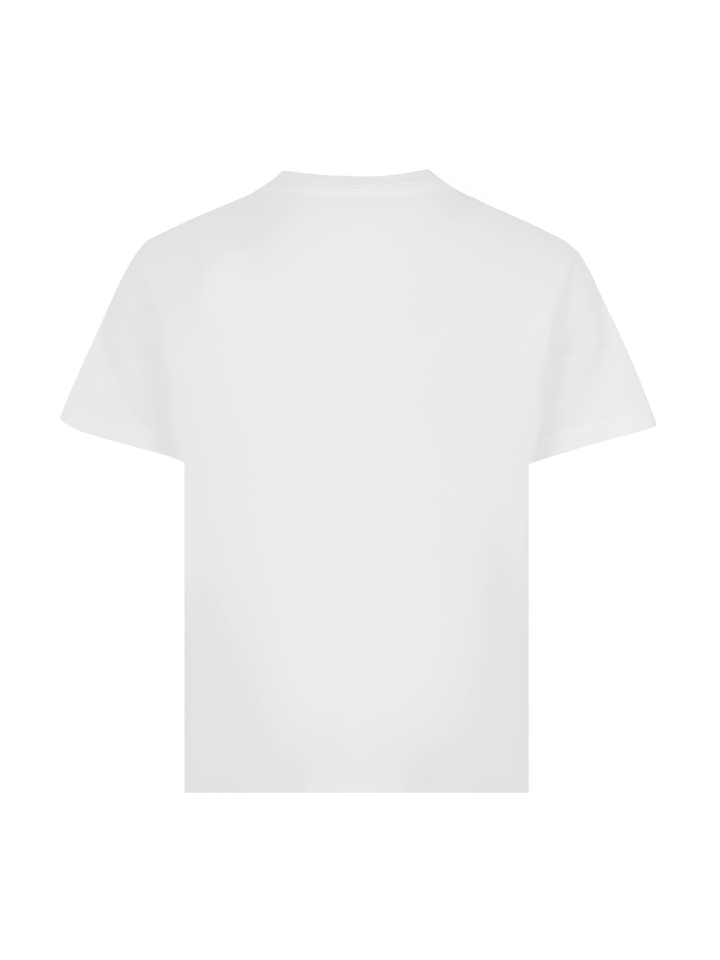 Elly cotton jersey crewneck t-shirt with Saint Barth sunset rhinestone desgin - MC2 Saint Barth