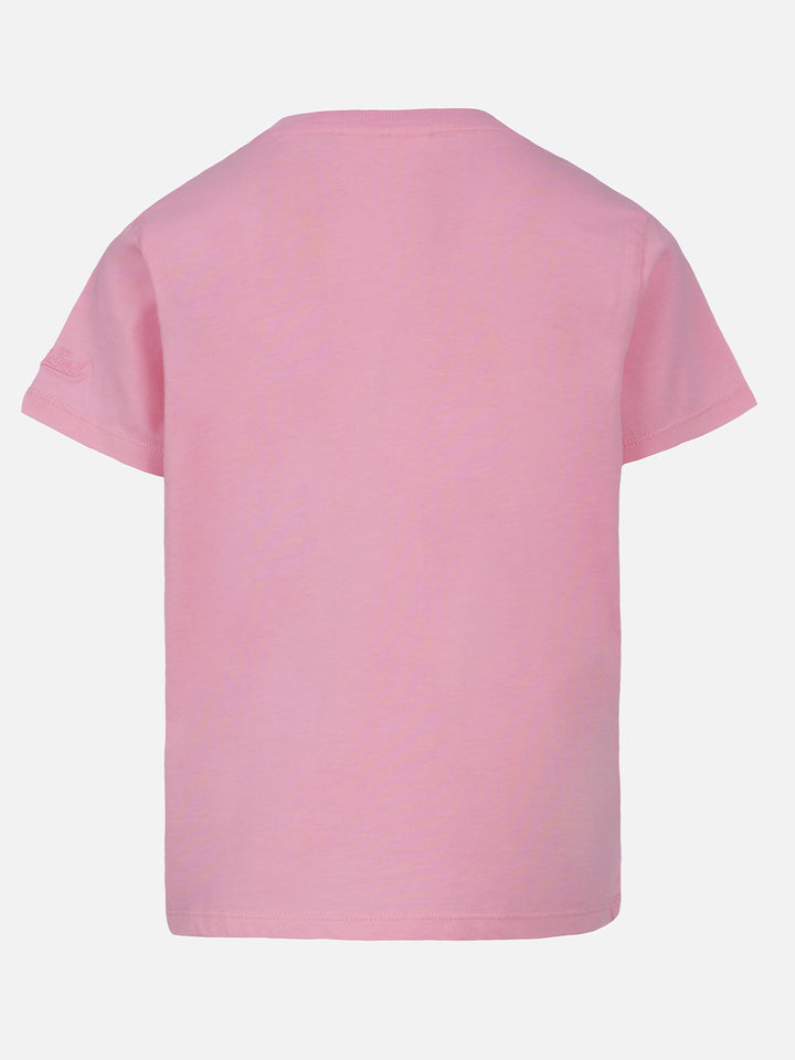 Girl cotton jersey crewneck t-shirt Elly with Oggi faccio la brava embroidery - MC2 Saint Barth