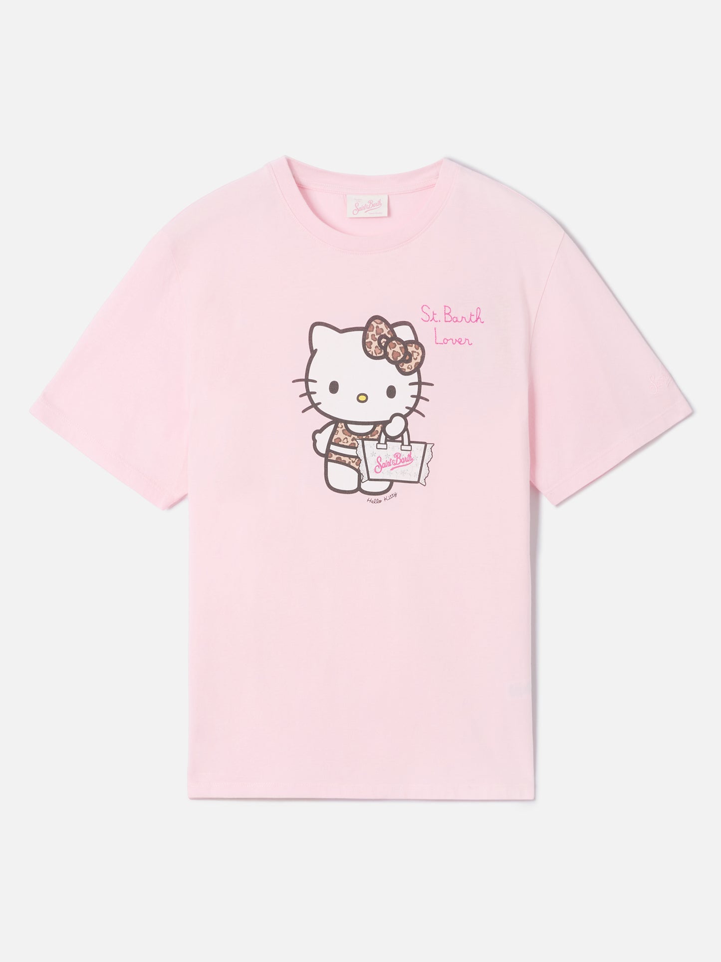 Pink Emilie T-shirt with Hello Kitty print and St. Barth Lover embroidery | Special edition