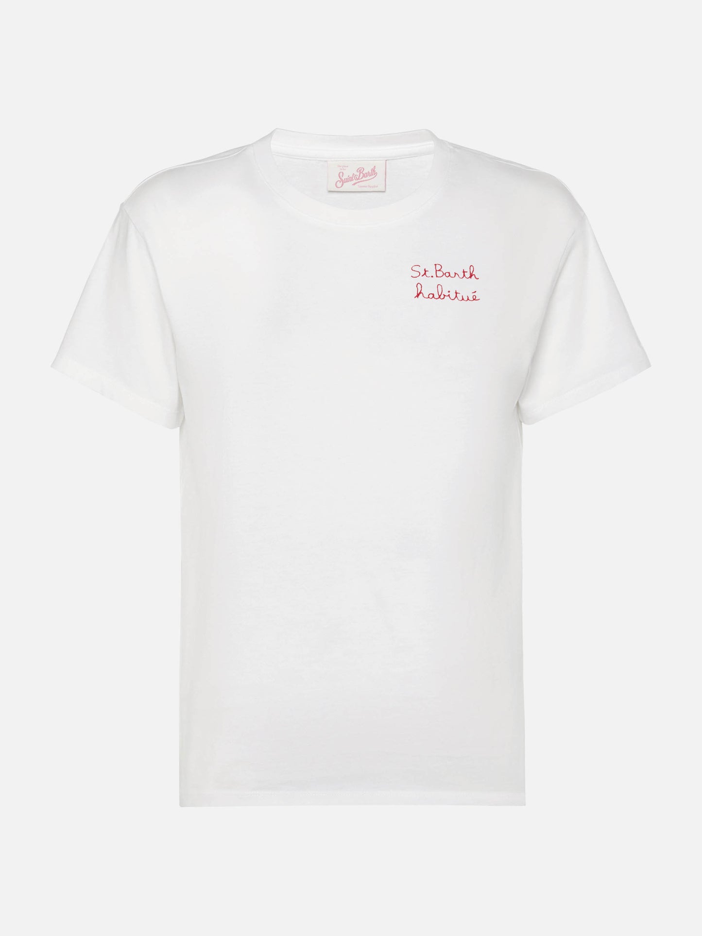 T-shirt Emilie in cotone con ricamo St. Barth habituè