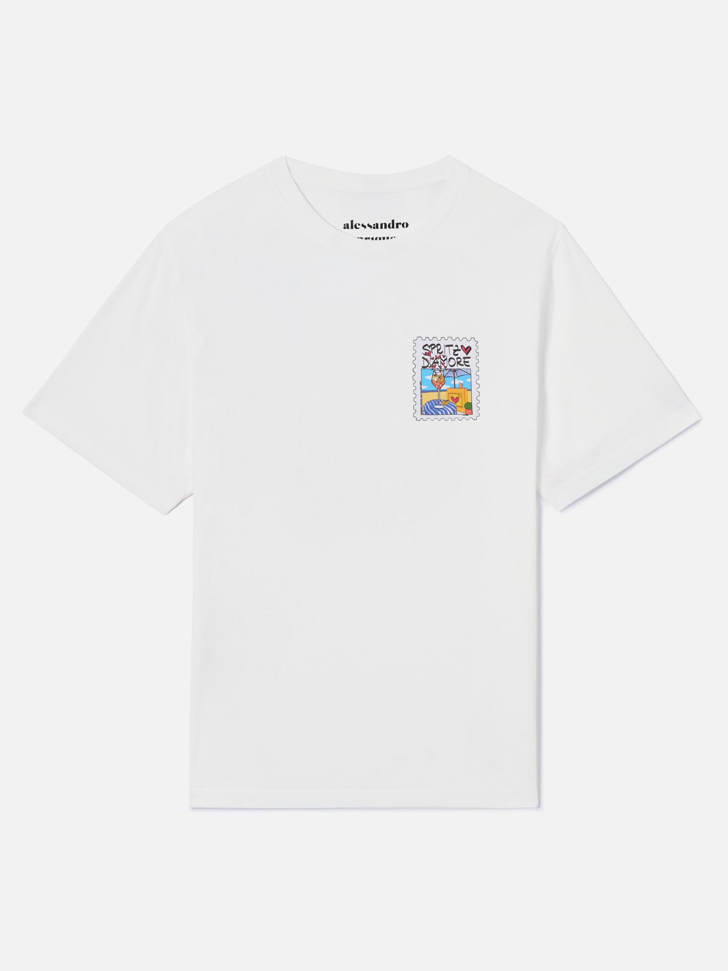 Weißes Emilie T-Shirt mit Spritzo d’Amore-Print