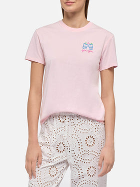 Emilie cotton t-shirt with Gin Gin embroidery | INSULTI LUMINOSI SPECIAL EDITION - MC2 Saint Barth