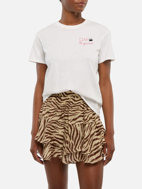 T-shirt Emilie in cotone con ricamo Ciak mi girano