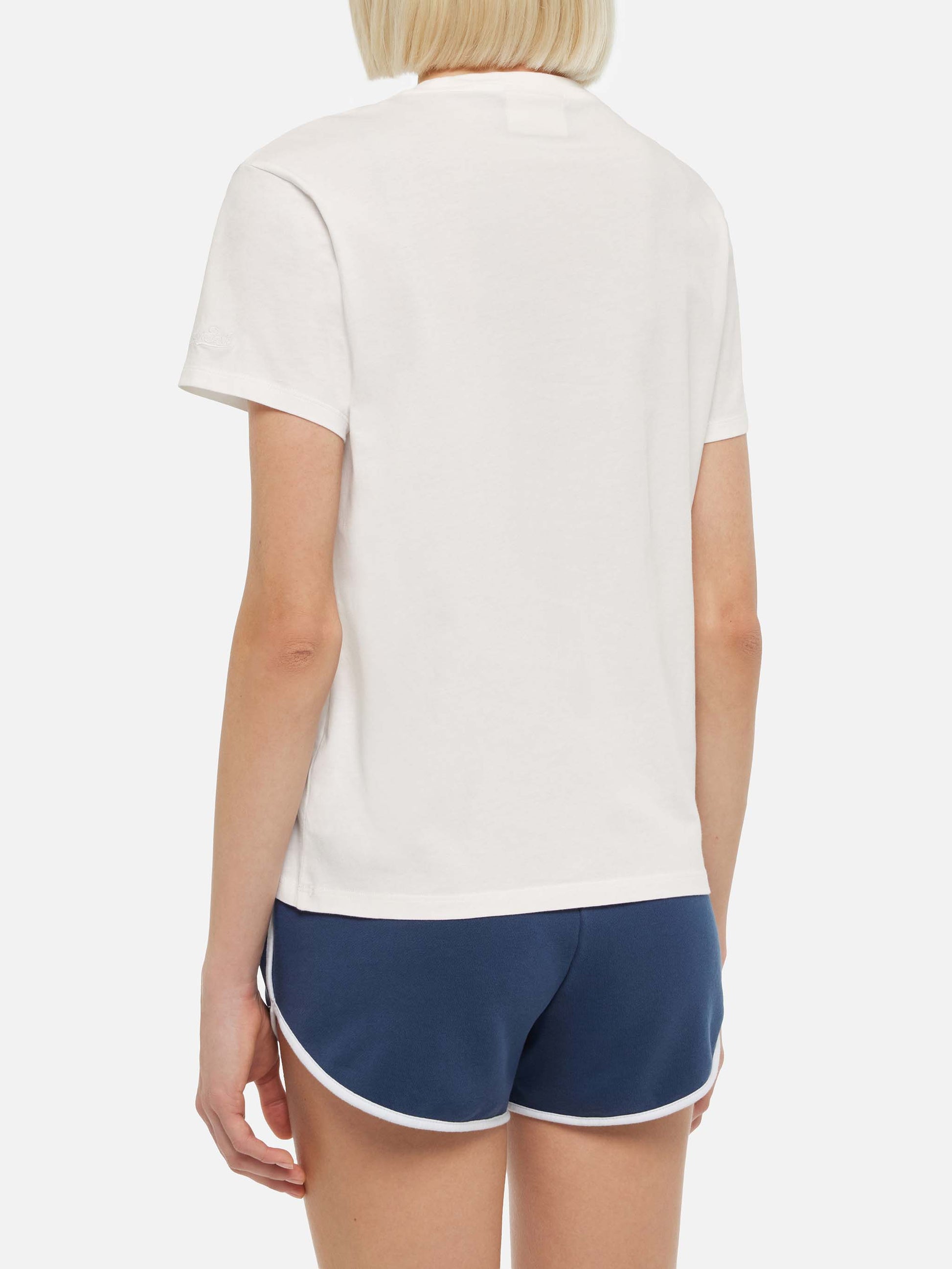 Emilie cotton t-shirt with GIN-fluencer embroidery - MC2 Saint Barth