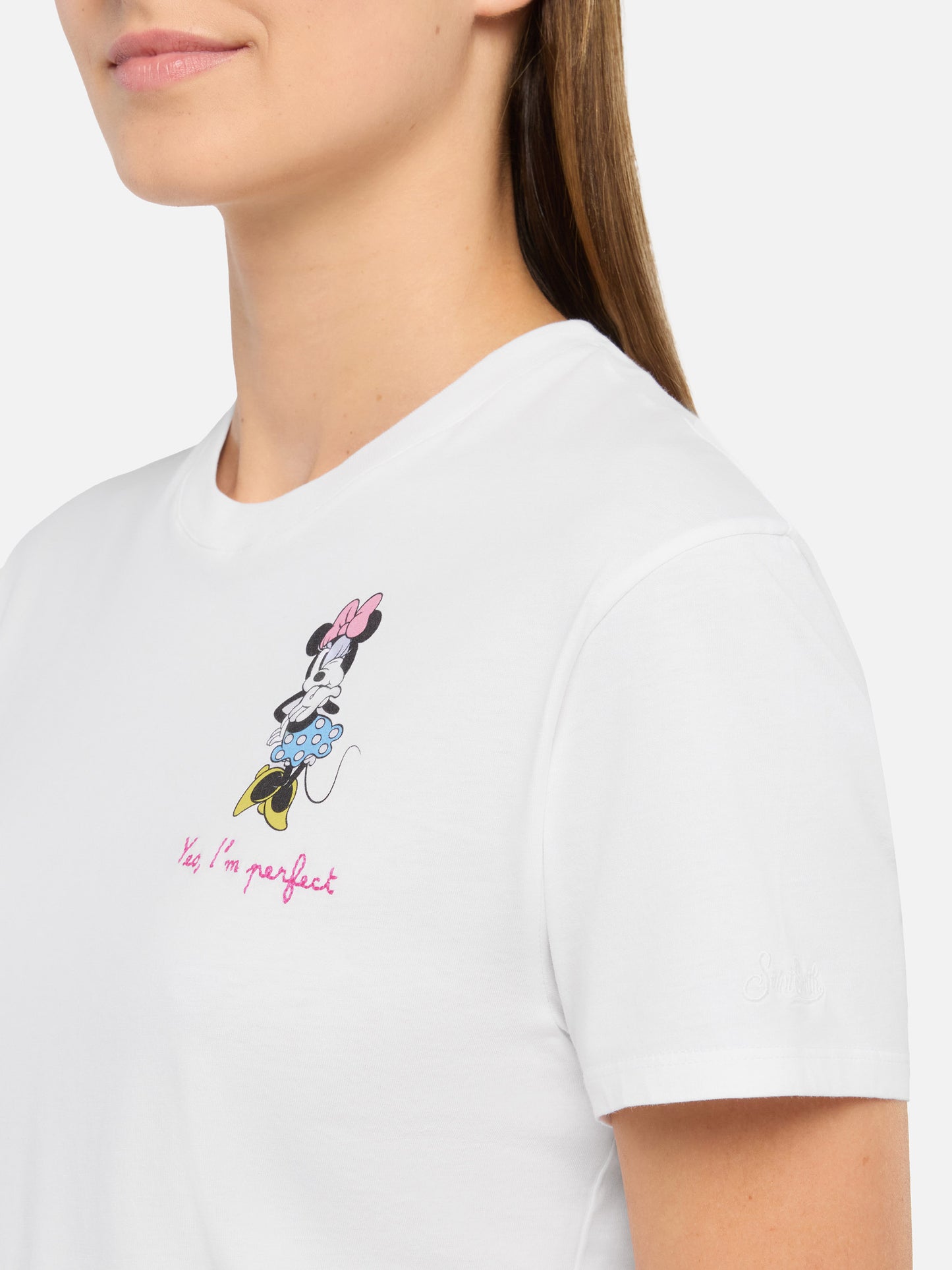 Emilie t-shirt in cotone con ricamo Minnie Yes, I'm perfect | DISNEY© SPECIAL EDITION