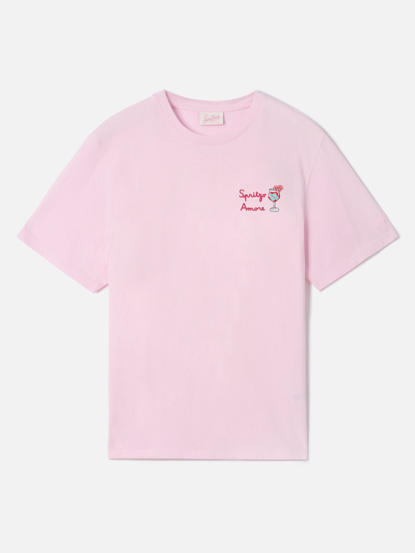 Camiseta Emilie rosa con bordado Spritzo d’Amore