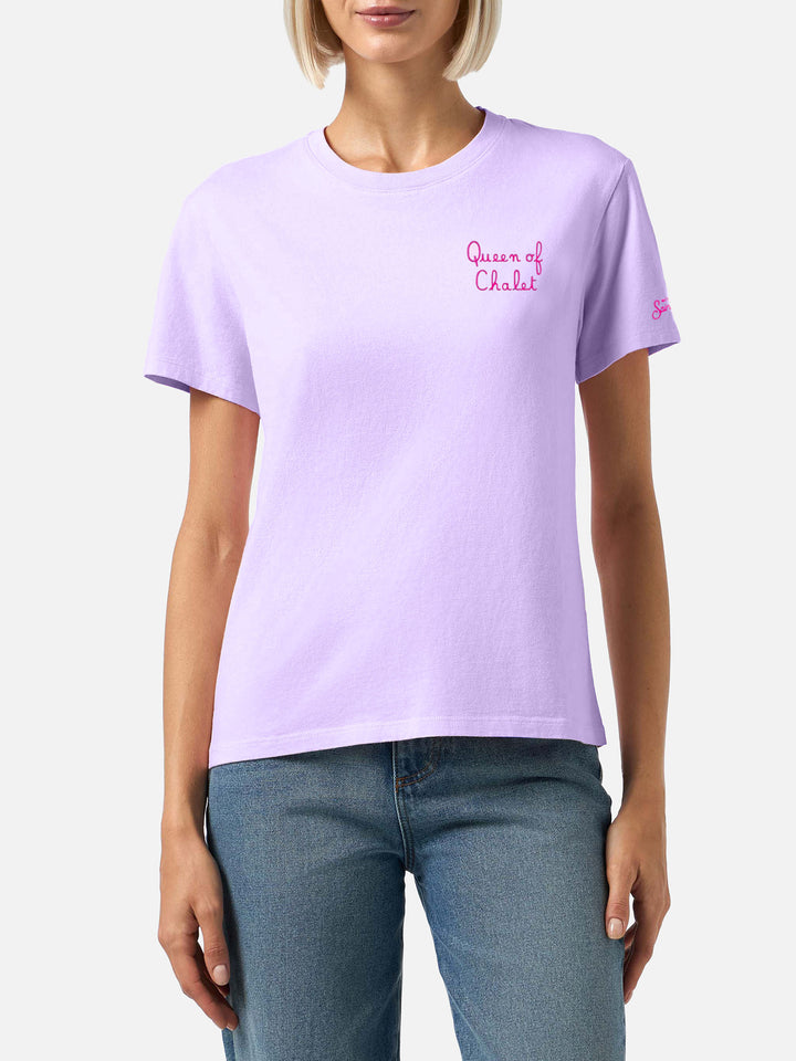 Winter cotton t-shirt Emilie with Queen of Chalet embroidery - MC2 Saint Barth