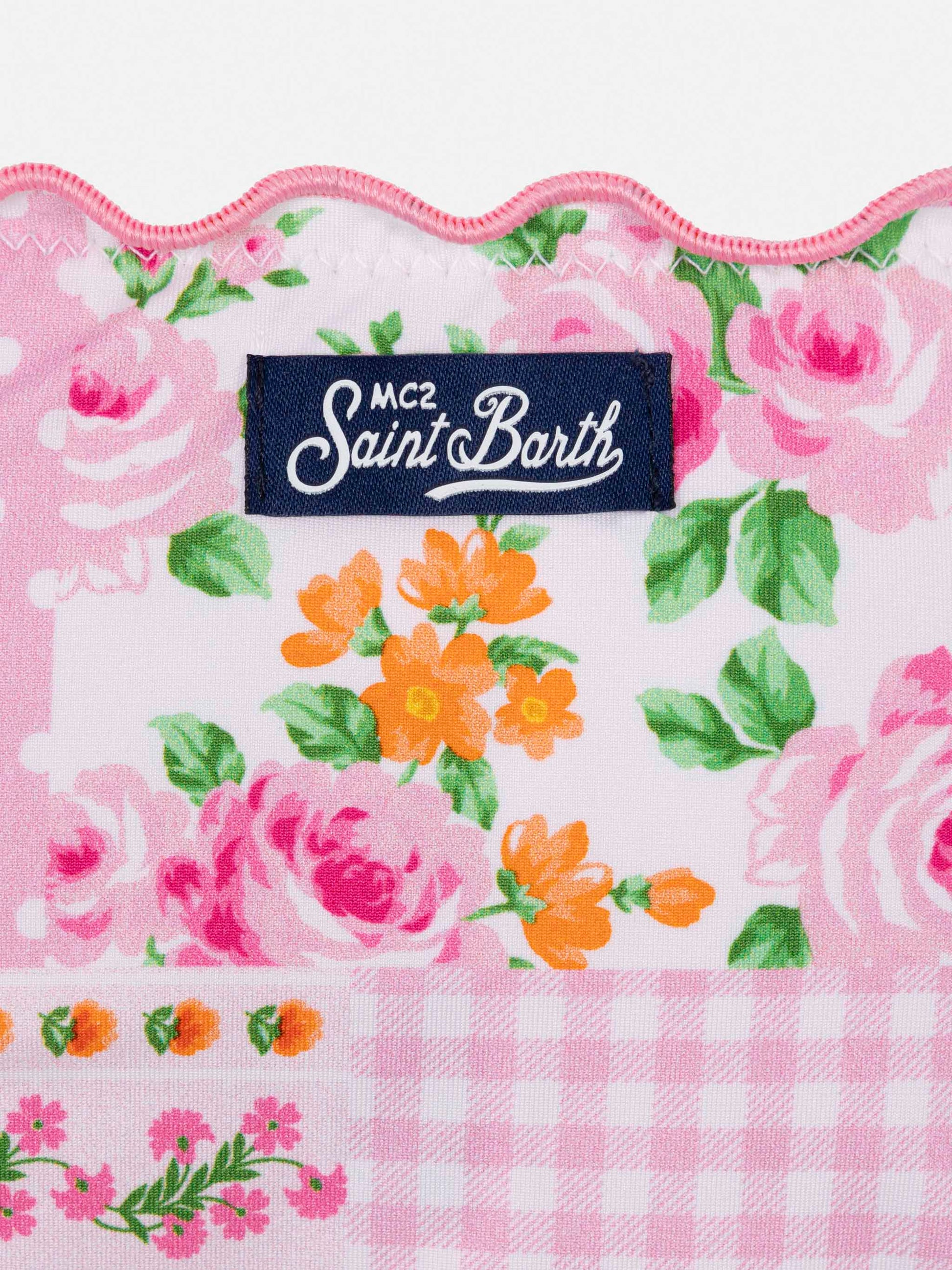 Emy classic bandeau bikini with flower patch print - MC2 Saint Barth