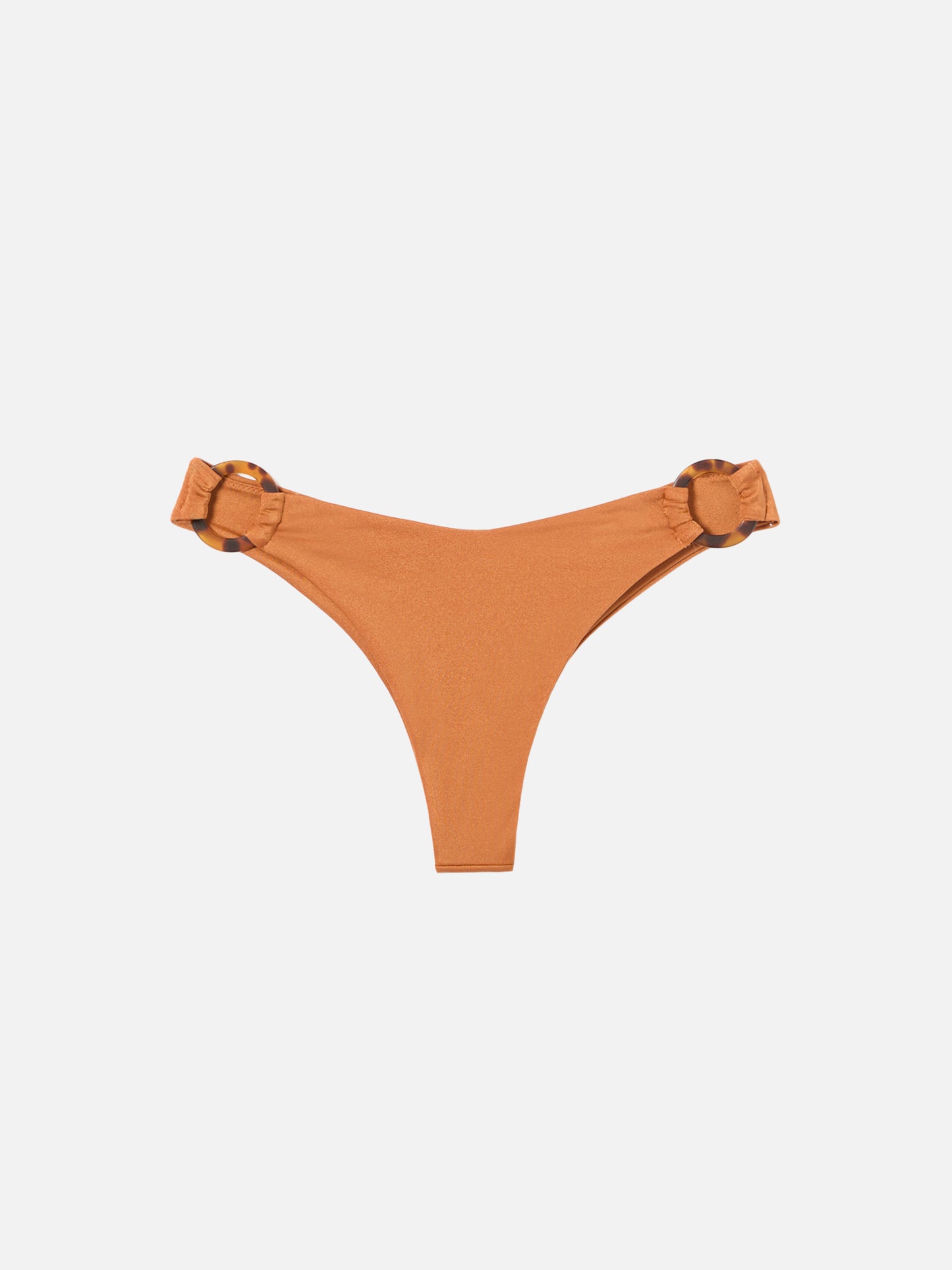 Slip mare a brasiliana Evelyn in giallo ocra shiny con anelli