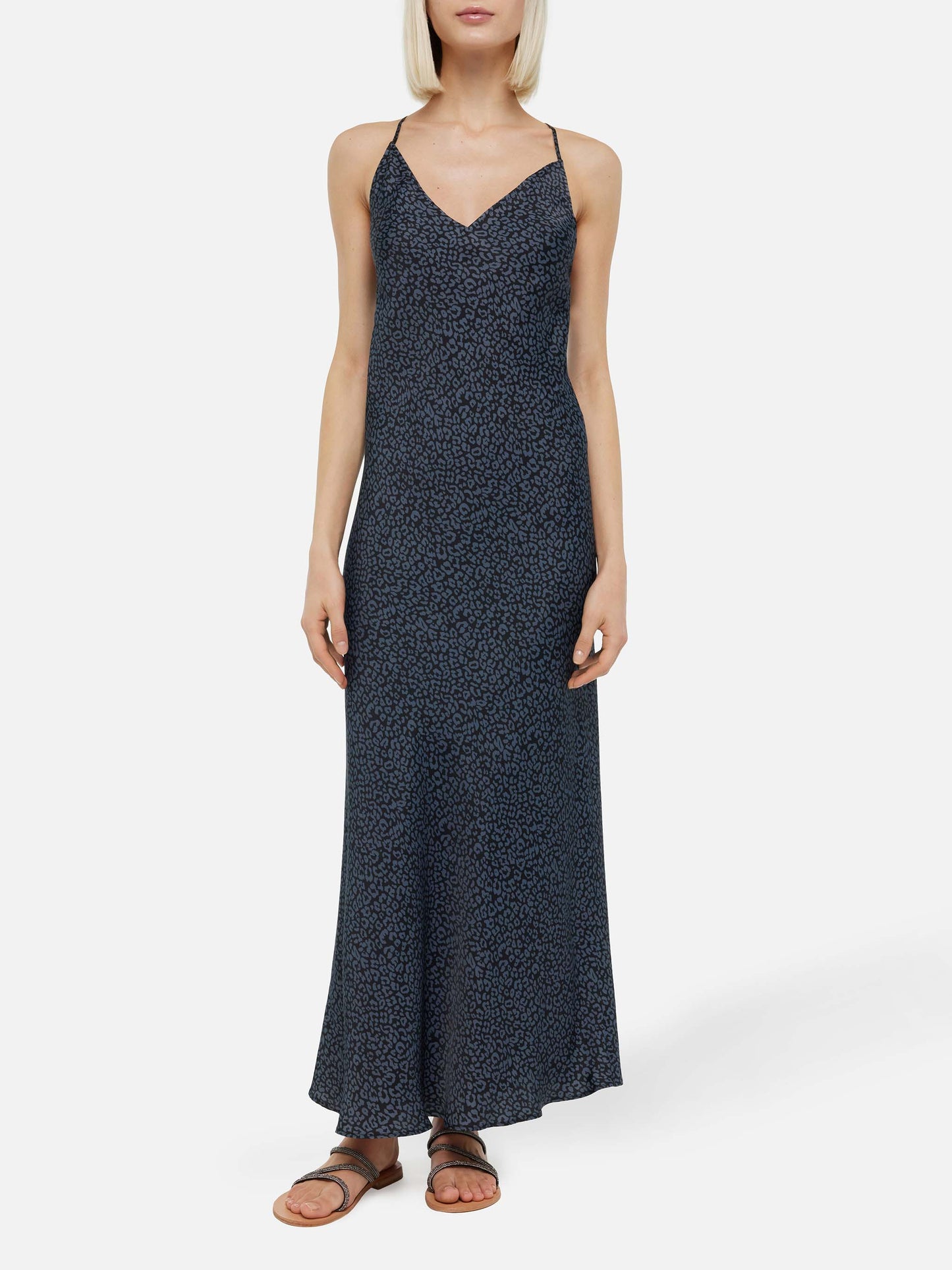 Eydis satin slip dress with animalier print - MC2 Saint Barth