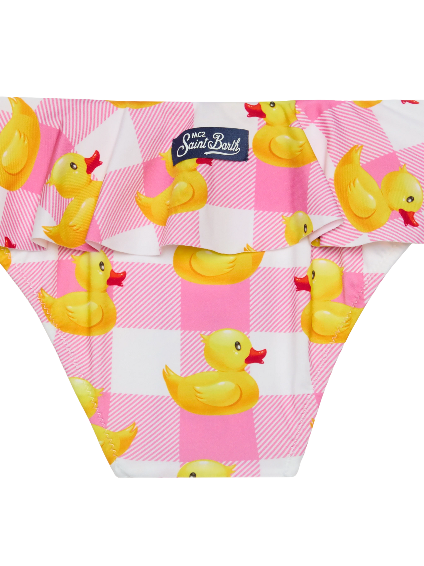 Girl ruffled swim briefs with ducky print - MC2 Saint Barth
