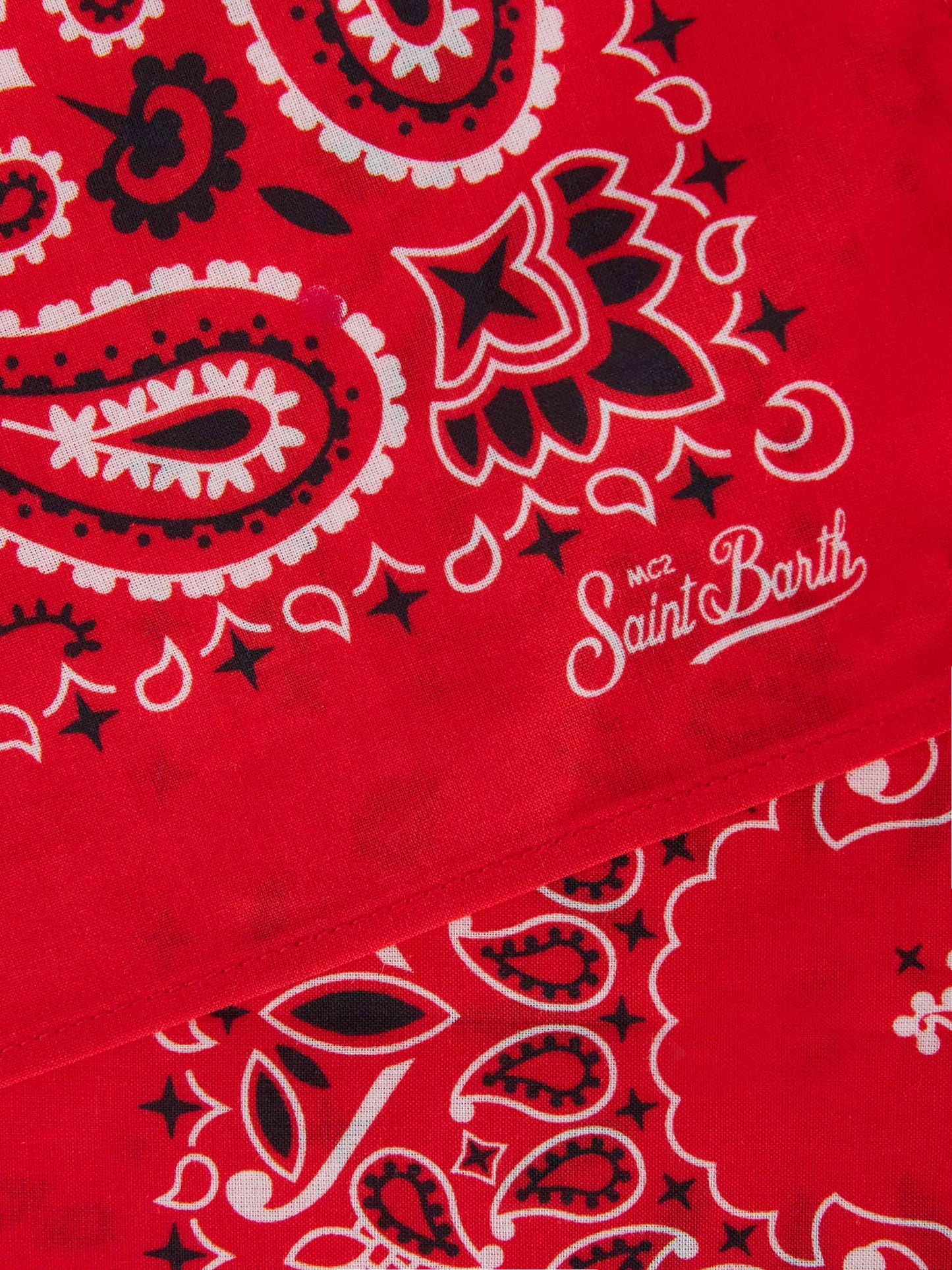 Foulard con stampa bandana rossa