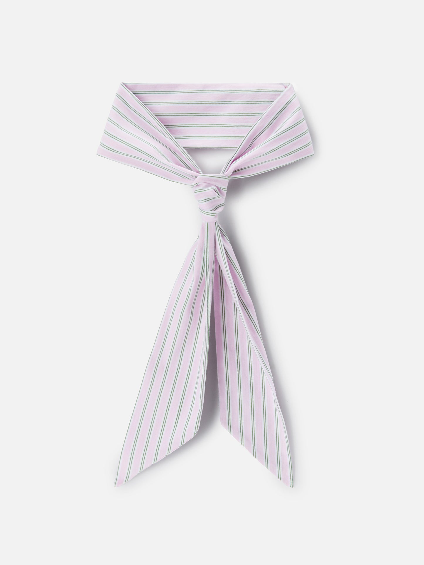 Band scarf in cotton with pink and green stripes