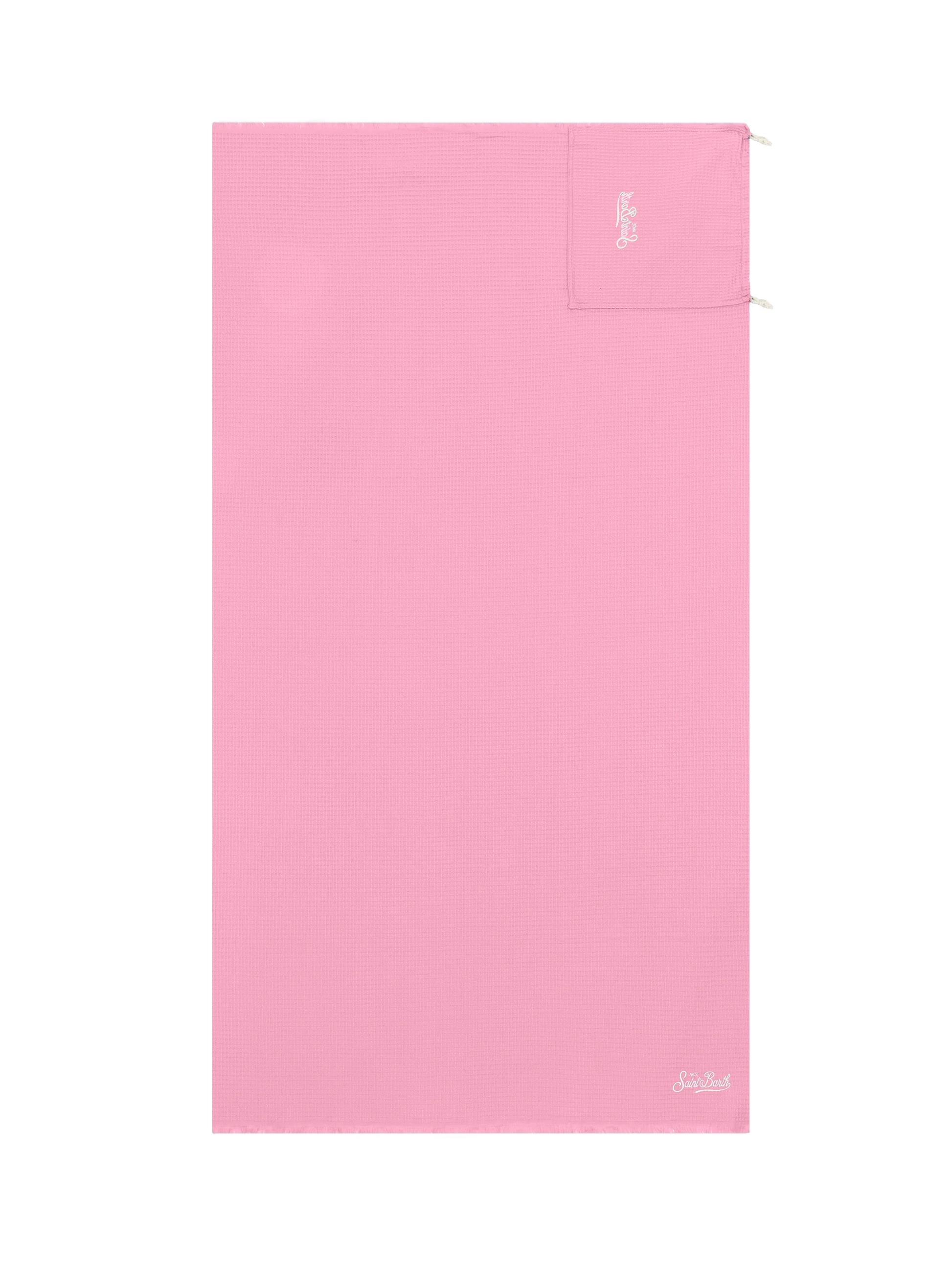 Pink honeycomb cotton FoutaSac beach towel - MC2 Saint Barth