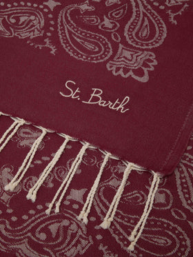 Foutas cotton beach towel with bandanna jacquard