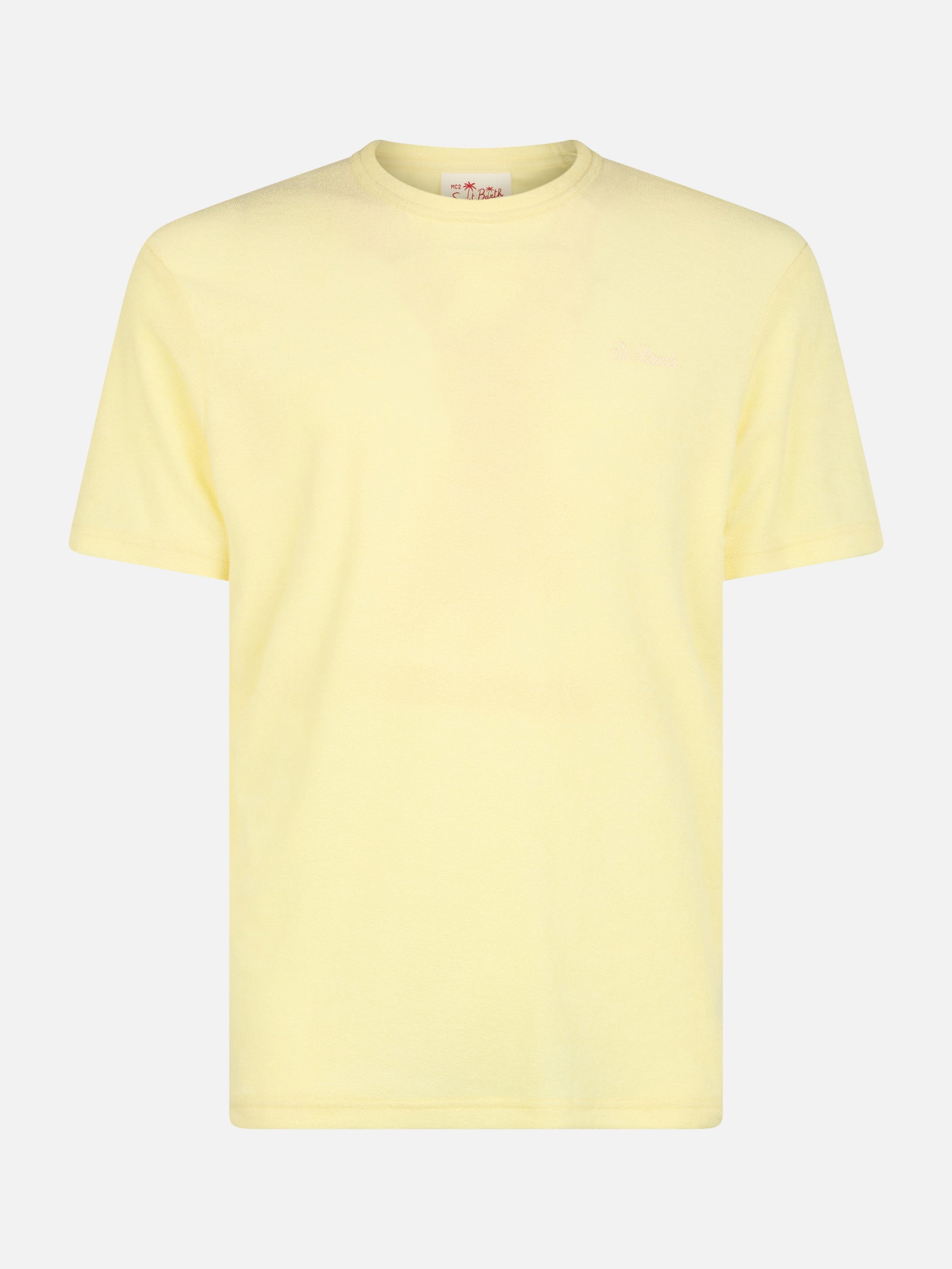 Man yellow terry t-shirt Gary with St. Barth embroidery - MC2 Saint Barth