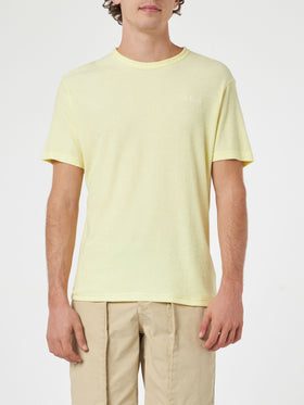 Man yellow terry t-shirt Gary with St. Barth embroidery - MC2 Saint Barth